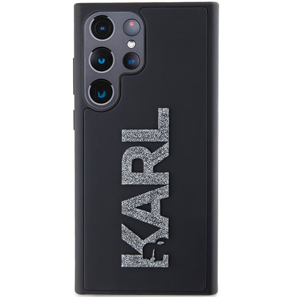 Husa pentru Samsung Galaxy S24 Ultra S928, Karl Lagerfeld, 3D Rubber Glitter Logo, Neagra