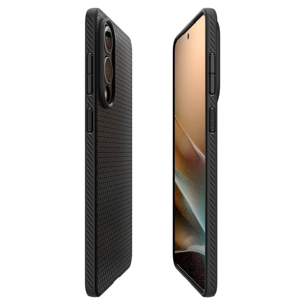 Husa pentru Samsung Galaxy S25 Edge S937, Spigen, Liquid Air, Neagra Mata ACS09420