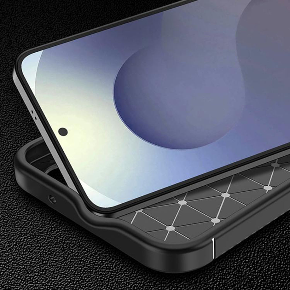 Husa pentru Samsung Galaxy S25 FE, Techsuit, CarbonFiber, Neagra