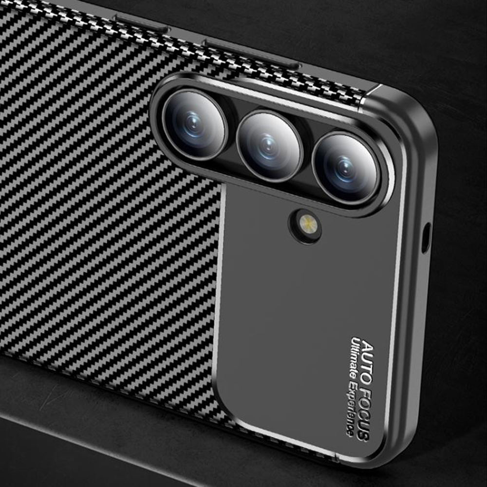 Husa pentru Samsung Galaxy S25 FE, Techsuit, CarbonFiber, Neagra