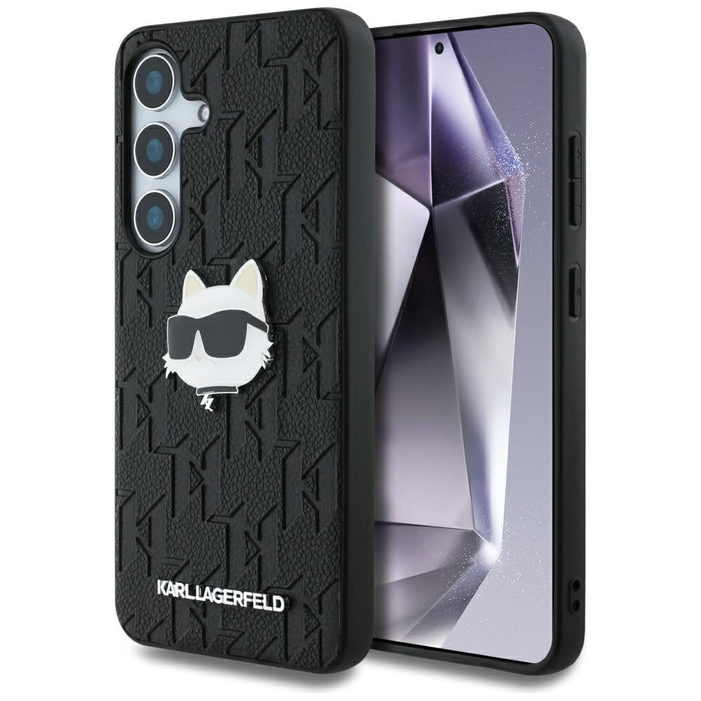 Husa pentru Samsung Galaxy S25+ S936, Karl Lagerfeld, Monogram Choupette's Head, Neagra