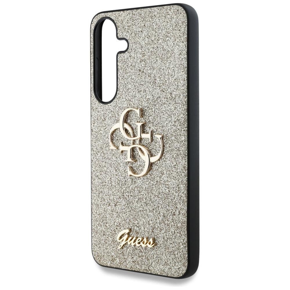 Husa pentru Samsung Galaxy S25 S931, Guess, Glitter Big 4G Script, Aurie