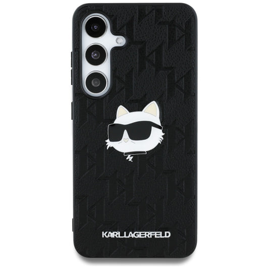 Husa pentru Samsung Galaxy S25 S931, Karl Lagerfeld, Monogram Choupette's Head, Neagra