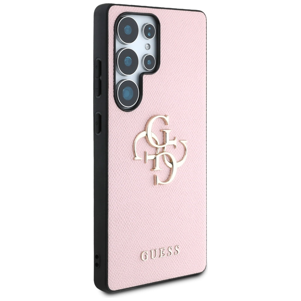 Husa pentru Samsung Galaxy S25 Ultra S938, Guess, 4G Grained Big and Classic Logo, Roz