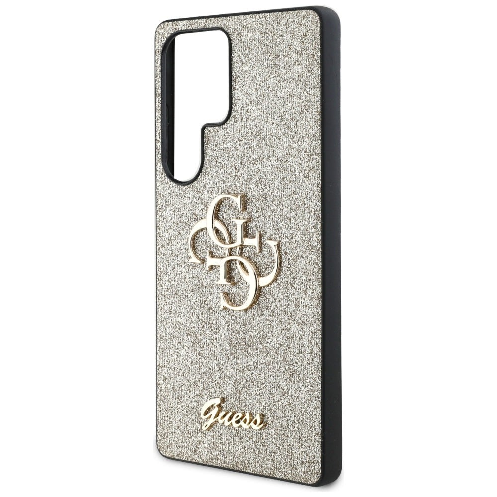 Husa pentru Samsung Galaxy S25 Ultra S938, Guess, Glitter Big 4G Script, Aurie