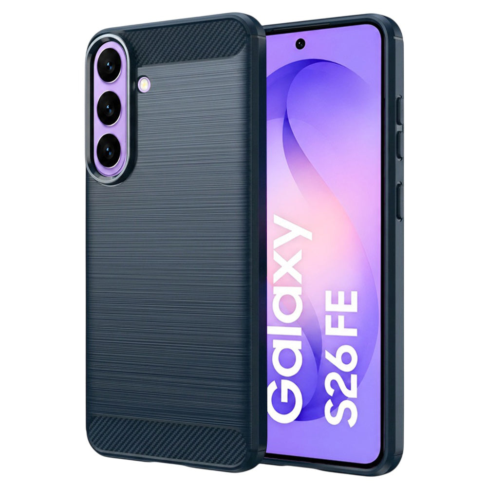 Husa pentru Samsung Galaxy S26 FE S741 / S25 FE, Techsuit, Carbon, Albastra