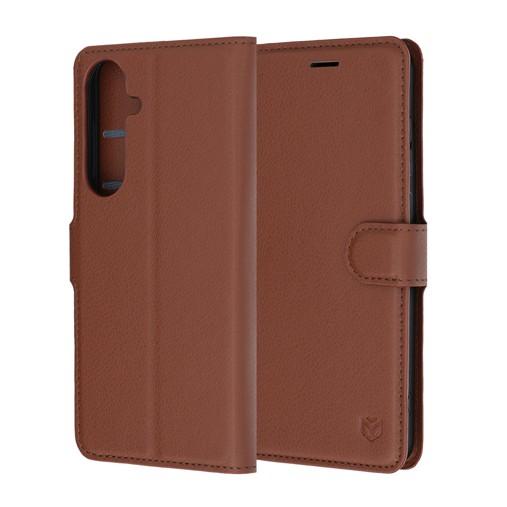 Husa pentru Samsung Galaxy S26 FE S741 / S25 FE, Techsuit, Leather Folio, Maro
