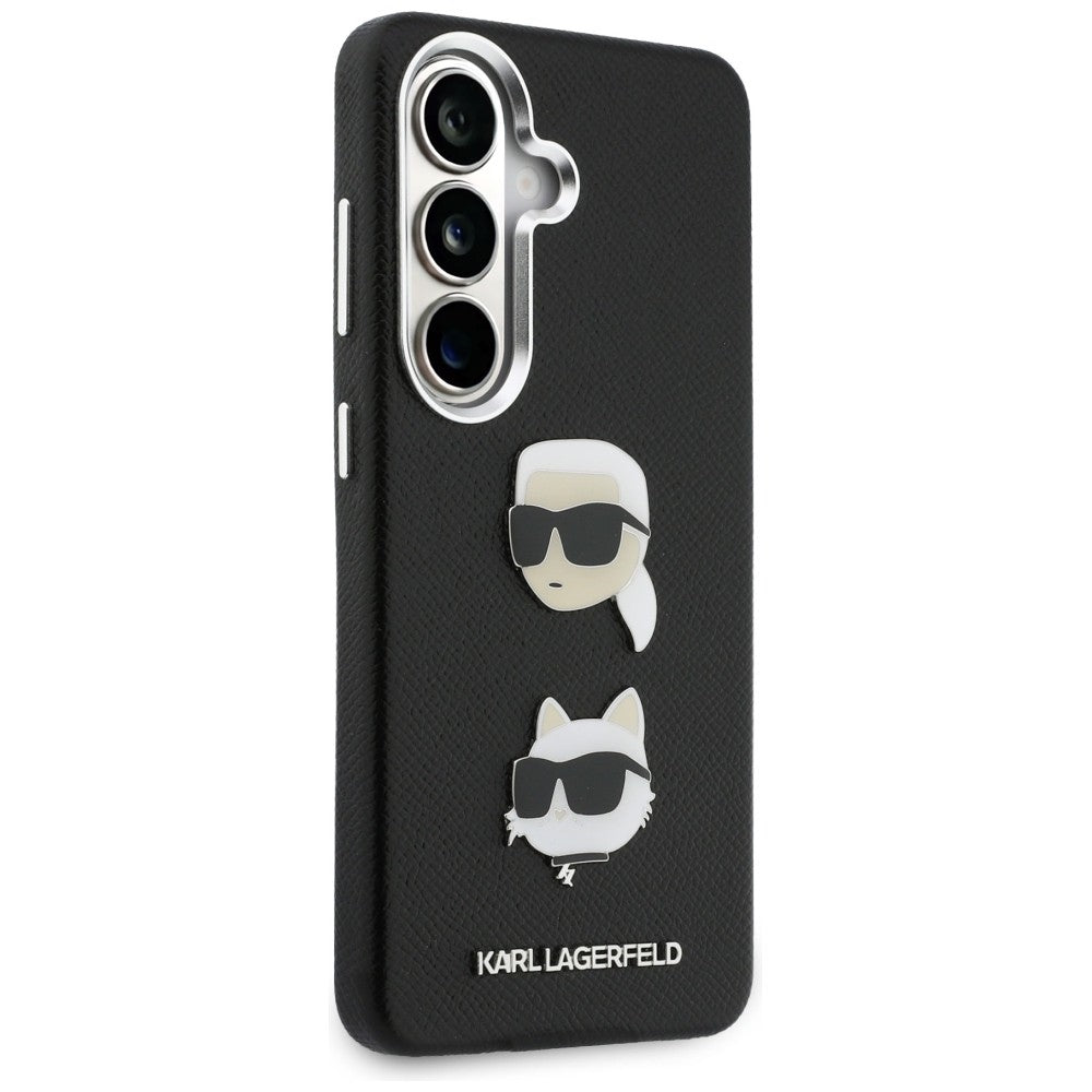 Husa pentru Samsung Galaxy S26 Plus S947, Karl Lagerfeld, Saffiano Karl & Choupette's Head Pin, Neagra