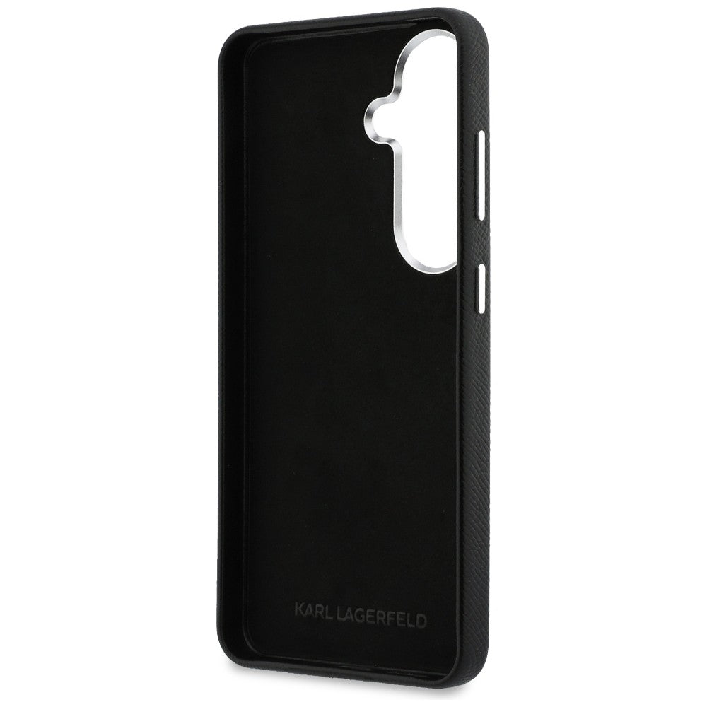 Husa pentru Samsung Galaxy S26 Plus S947, Karl Lagerfeld, Saffiano Karl & Choupette's Head Pin, Neagra