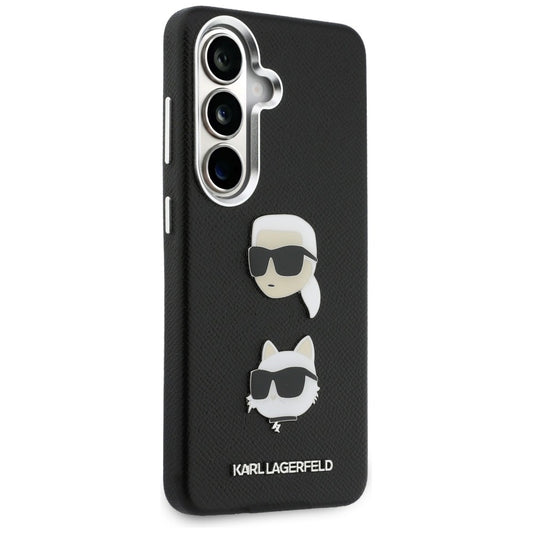 Husa pentru Samsung Galaxy S26 S942, Karl Lagerfeld, Saffiano Karl & Choupette's Head Pin, Neagra
