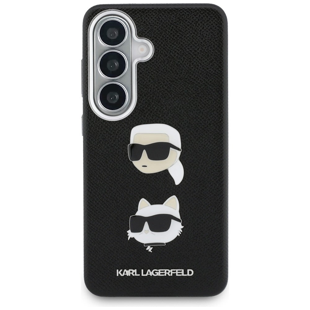 Husa pentru Samsung Galaxy S26 S942, Karl Lagerfeld, Saffiano Karl & Choupette's Head Pin, Neagra