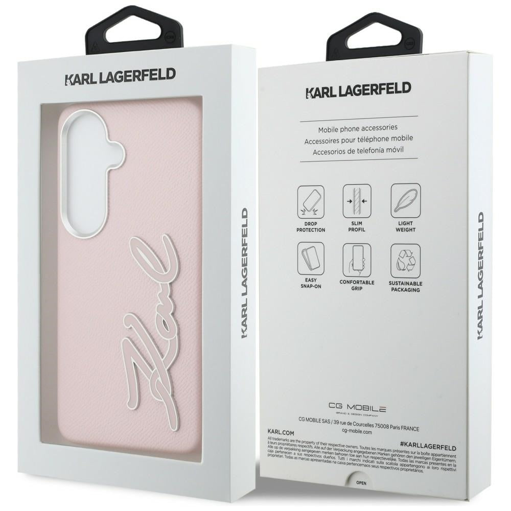 Husa pentru Samsung Galaxy S26 S942, Karl Lagerfeld, Signature Resin Logo, Roz