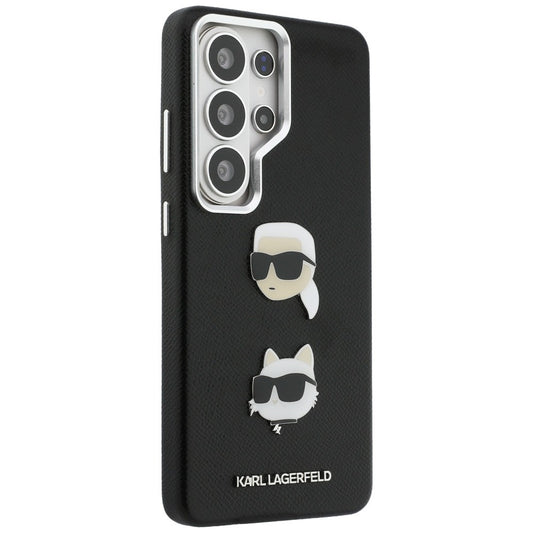 Husa pentru Samsung Galaxy S26 Ultra S948, Karl Lagerfeld, Saffiano Karl & Choupette's Head Pin, Neagra