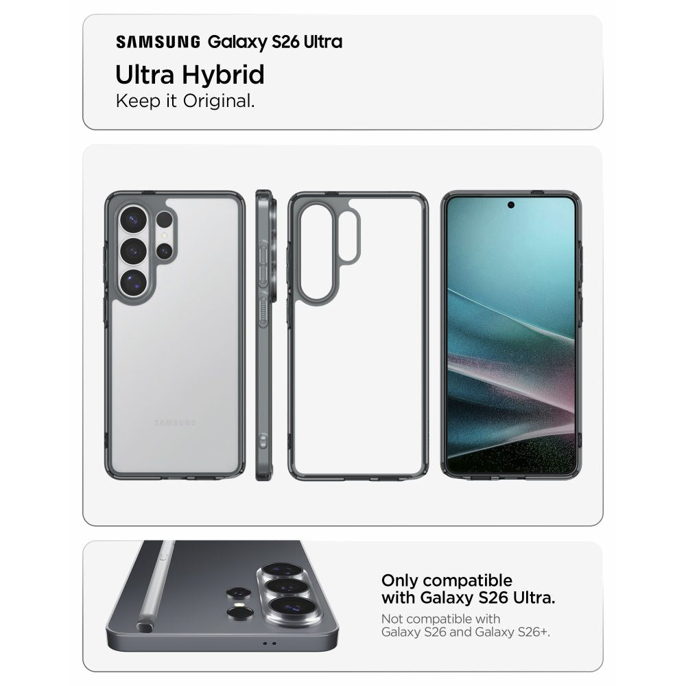Husa pentru Samsung Galaxy S26 Ultra S948, Spigen, Ultra Hybrid, Fumurie