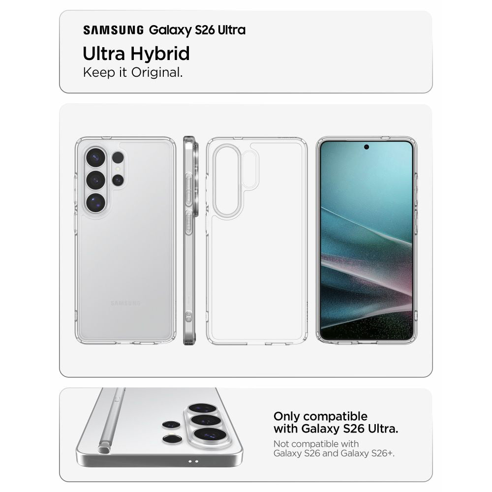 Husa pentru Samsung Galaxy S26 Ultra S948, Spigen, Ultra Hybrid, Transparenta ACS10677