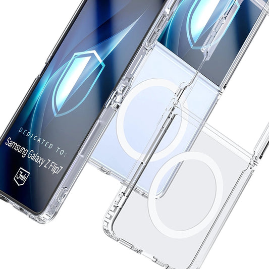 Husa MagSafe pentru Samsung Galaxy Z Flip7 F766, 3MK, Armor MagCase, Transparenta