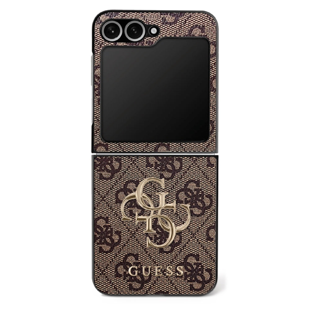 Husa pentru Samsung Galaxy Z Flip7 F766, Guess, 4G Metal Logo, Maro