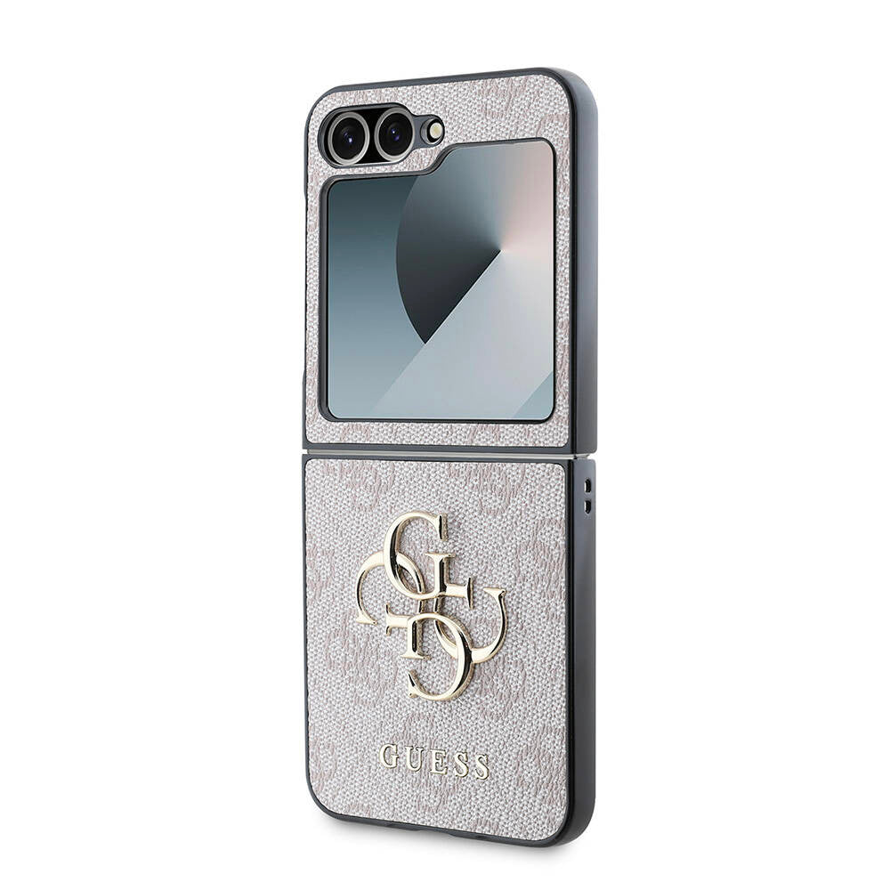 Husa pentru Samsung Galaxy Z Flip7 F766, Guess, 4G Metal Logo, Roz