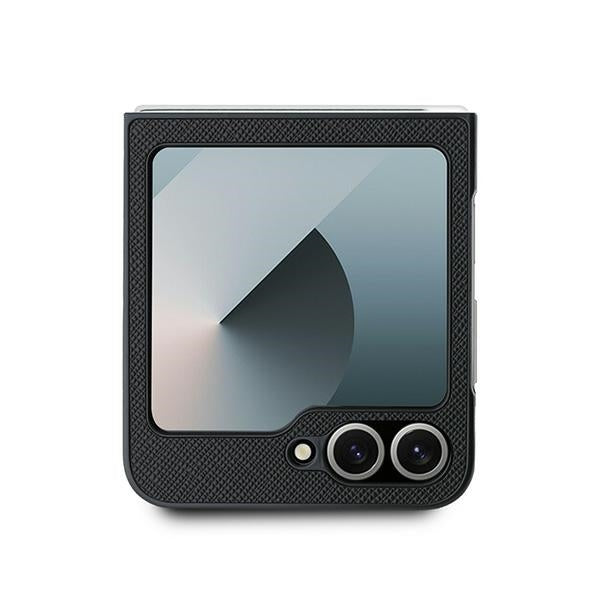 Husa pentru Samsung Galaxy Z Flip7 FE F761 / Z Flip6 F741, Karl Lagerfeld, Saffiano Karl & Choupette Metal, Neagra
