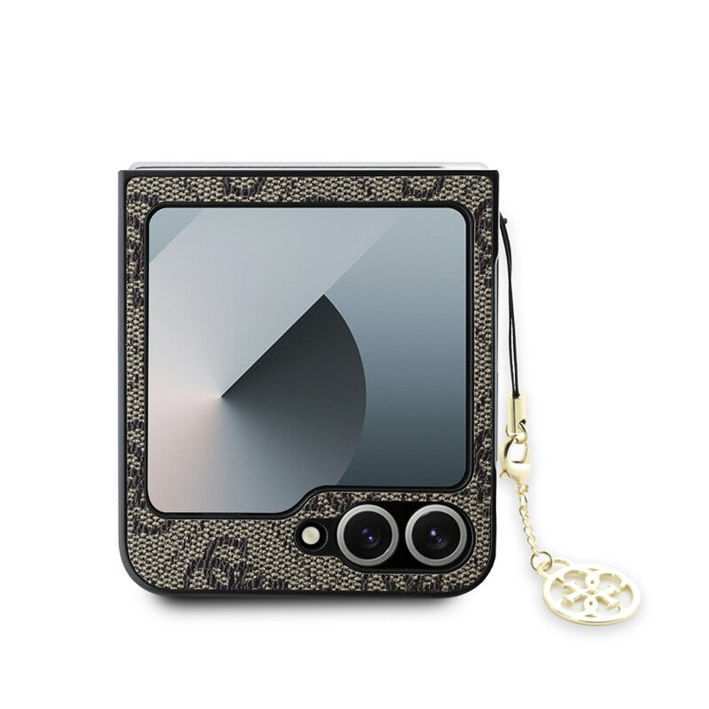 Husa pentru Samsung Galaxy Z Flip7 FE F761 / Z Flip6 F741, Guess, 4G Charm, Maro