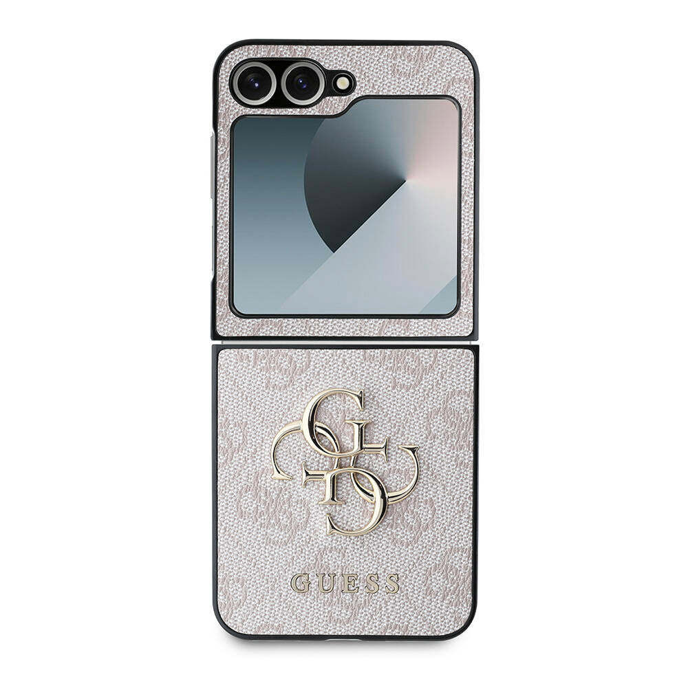 Husa pentru Samsung Galaxy Z Flip7 FE F761 / Z Flip6 F741, Guess, 4G Metal Logo, Roz