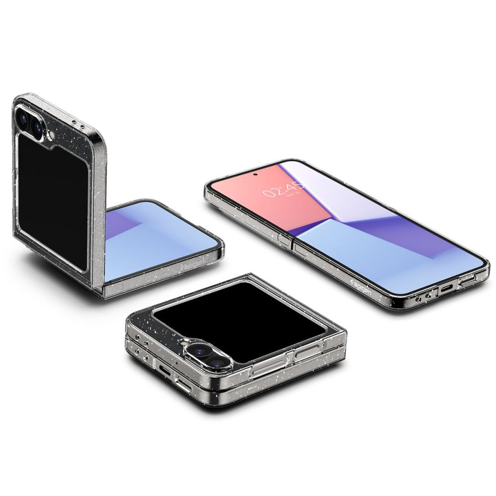 Husa pentru Samsung Galaxy Z Flip7 FE F761 / Z Flip6 F741, Spigen, Air Skin Gliiter, Transparenta