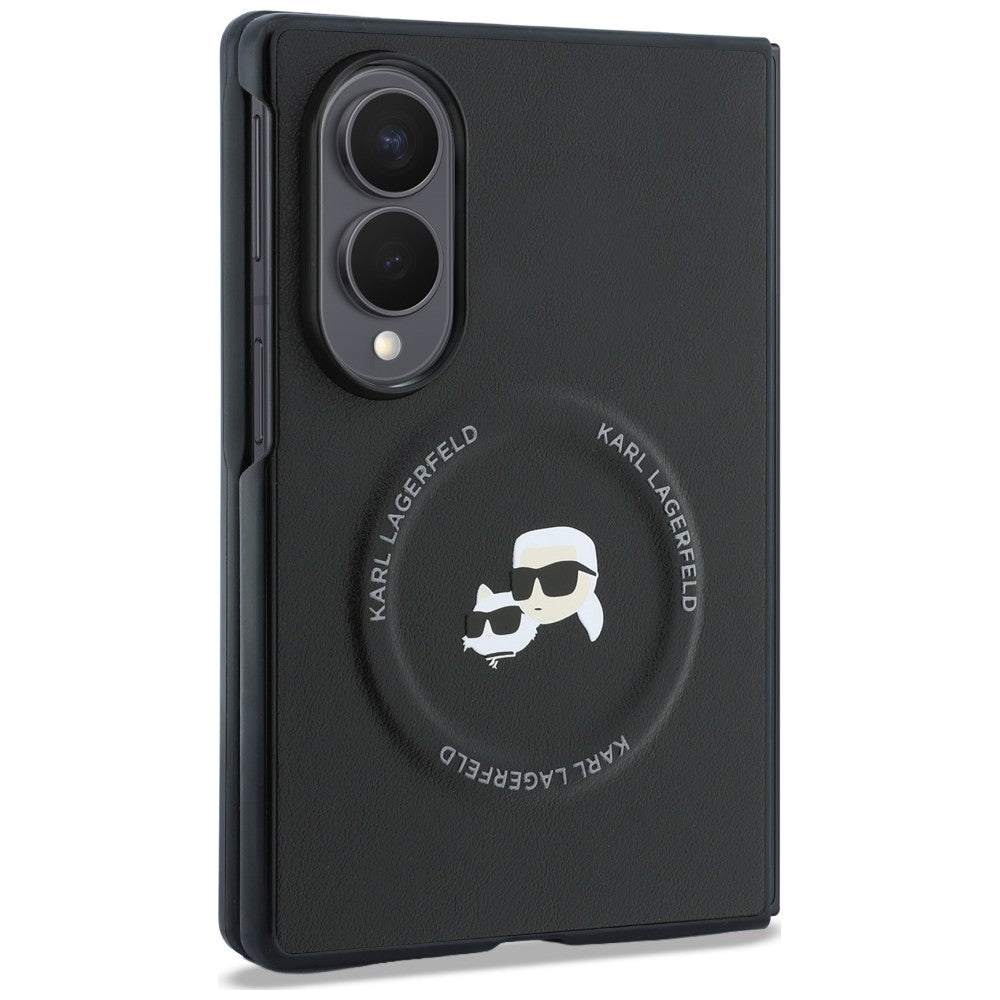 Husa pentru Samsung Galaxy Z Fold8 F971, Karl Lagerfeld, Karl & Choupette Head Pin, Neagra
