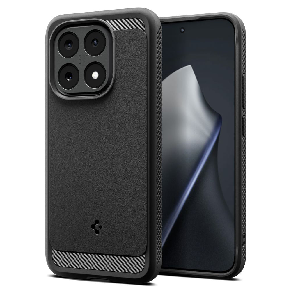 Husa pentru Xiaomi 15T, Spigen, Rugged Armor, Neagra Mata ACS10459