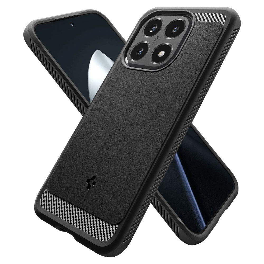 Husa pentru Xiaomi 15T, Spigen, Rugged Armor, Neagra Mata ACS10459