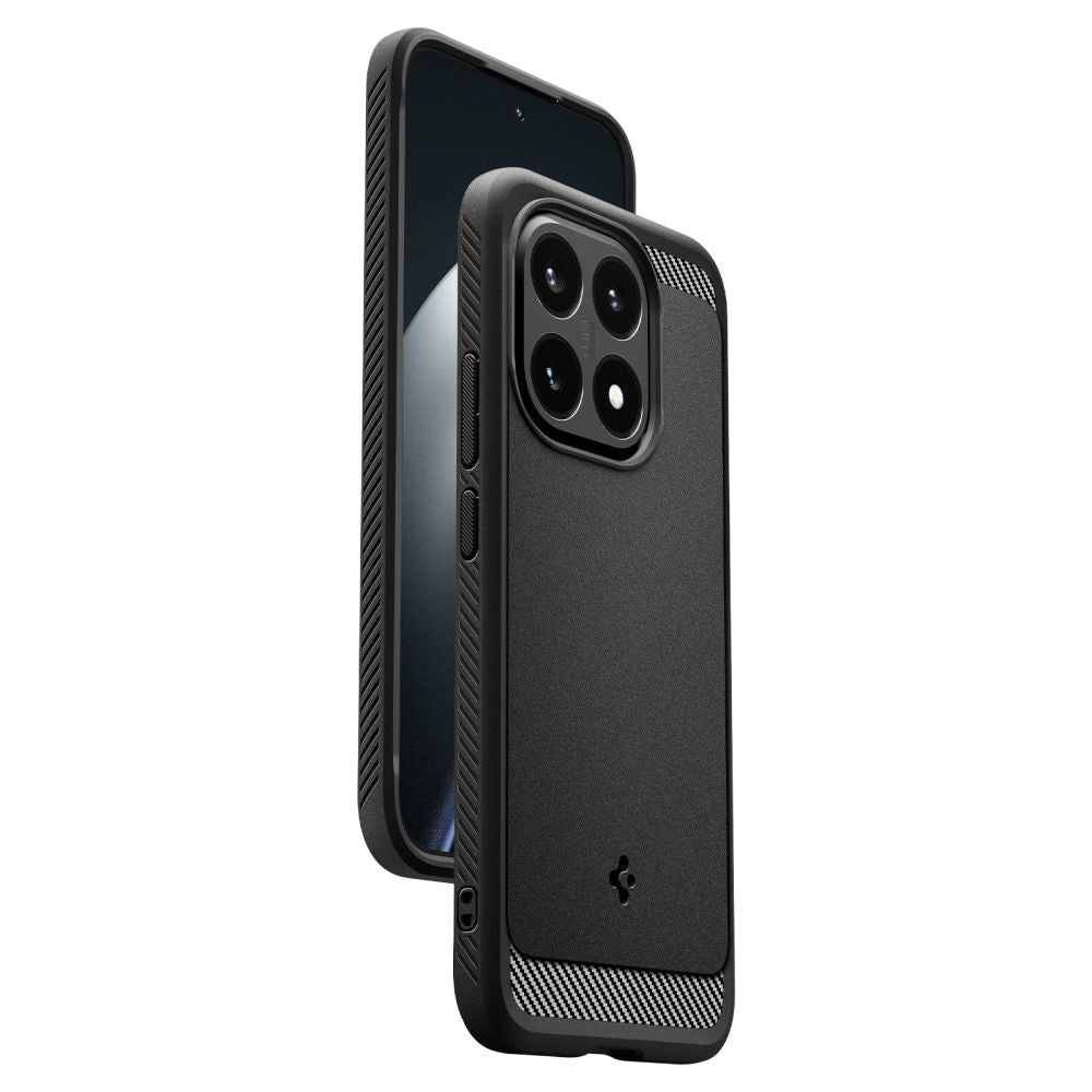 Husa pentru Xiaomi 15T, Spigen, Rugged Armor, Neagra Mata ACS10459