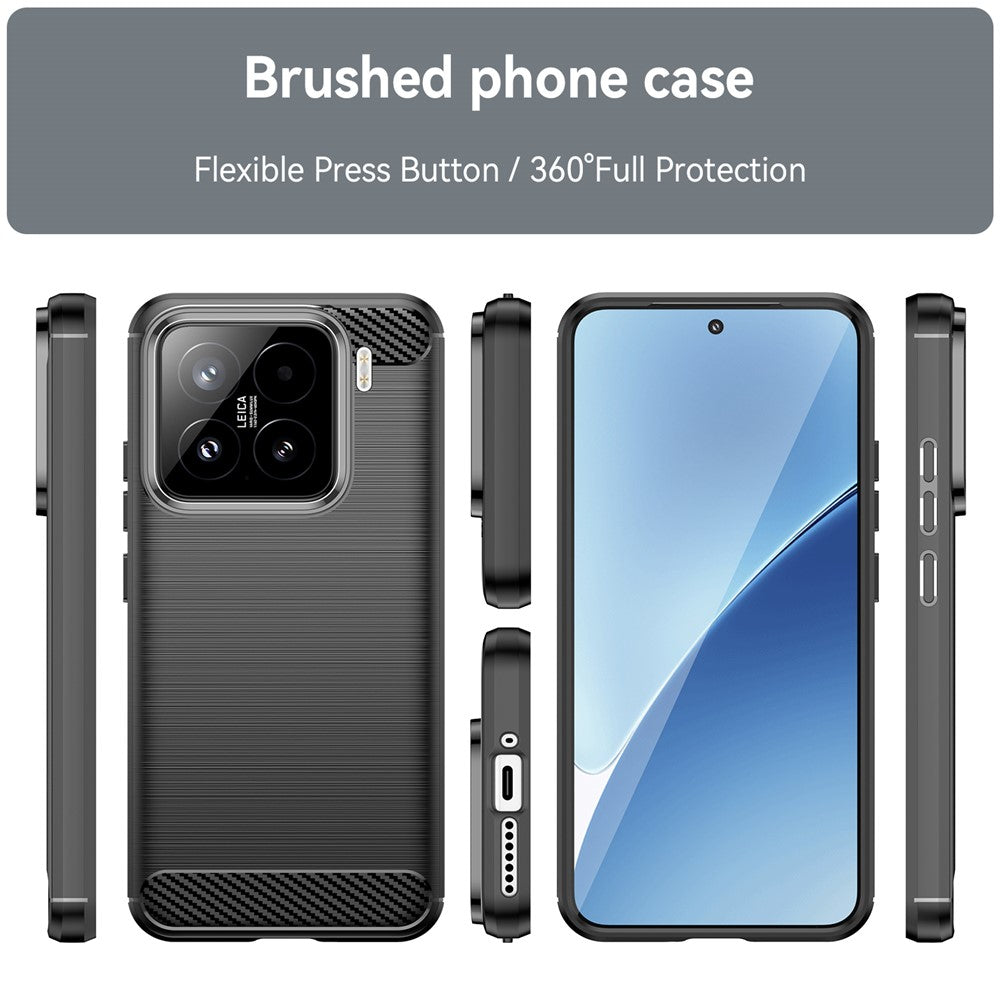 Husa pentru Xiaomi 15T, Techsuit, Carbon, Neagra