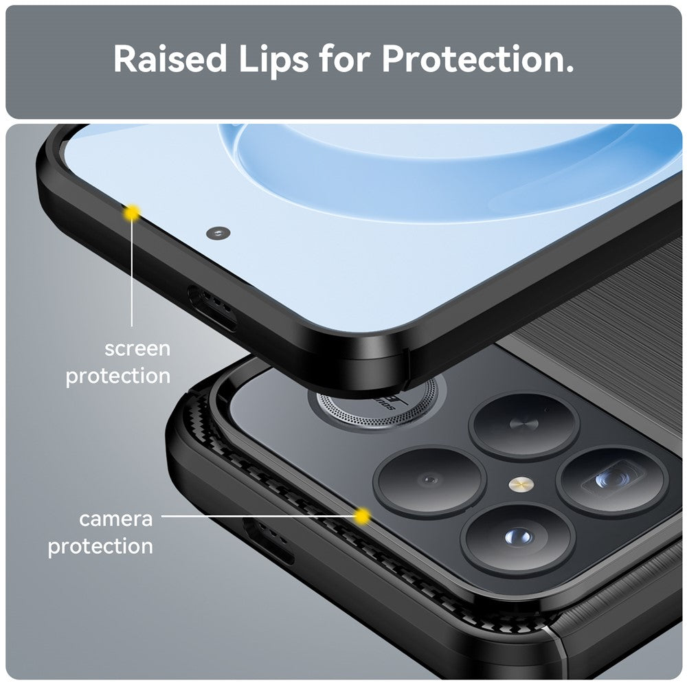 Husa pentru Xiaomi Poco F8 Ultra, Techsuit, Carbon, Neagra