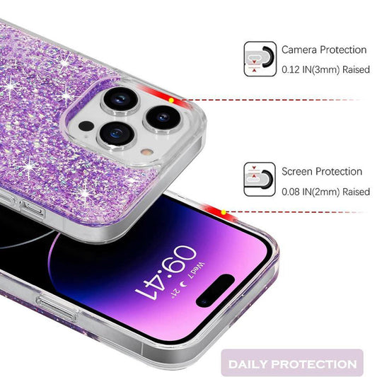 Husa pentru Xiaomi Poco M6 / C65 / Redmi 13C 5G / 13C, Techsuit, Sparkly Glitter, Roz