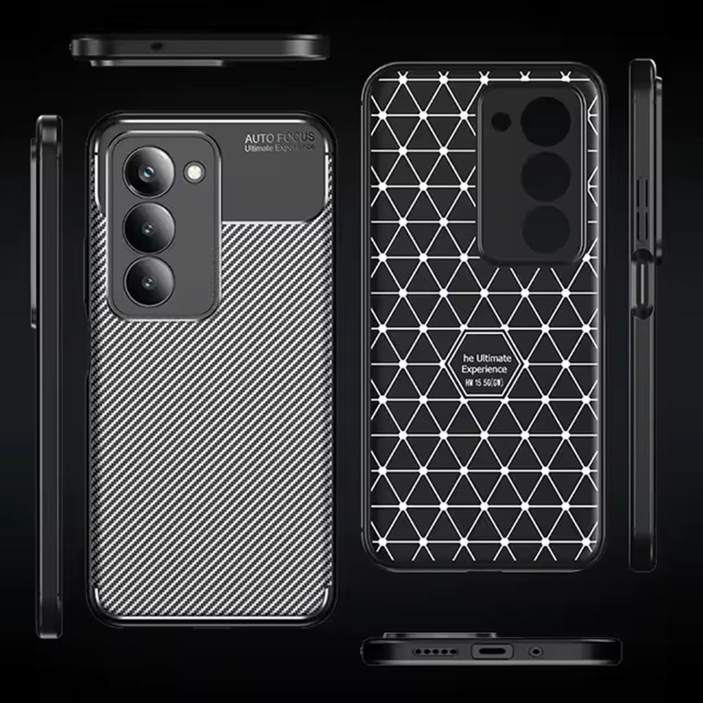 Husa pentru Xiaomi Redmi 15 5G / 15 4G, Techsuit, CarbonFiber, Neagra