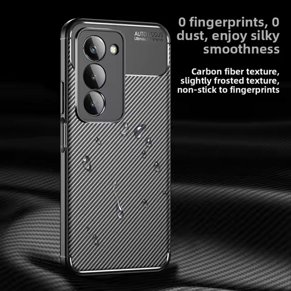 Husa pentru Xiaomi Redmi 15 5G / 15 4G, Techsuit, CarbonFiber, Neagra
