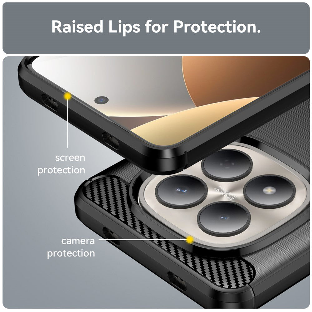 Husa pentru Xiaomi Redmi Note 15 Pro 4G, Techsuit, Carbon, Neagra