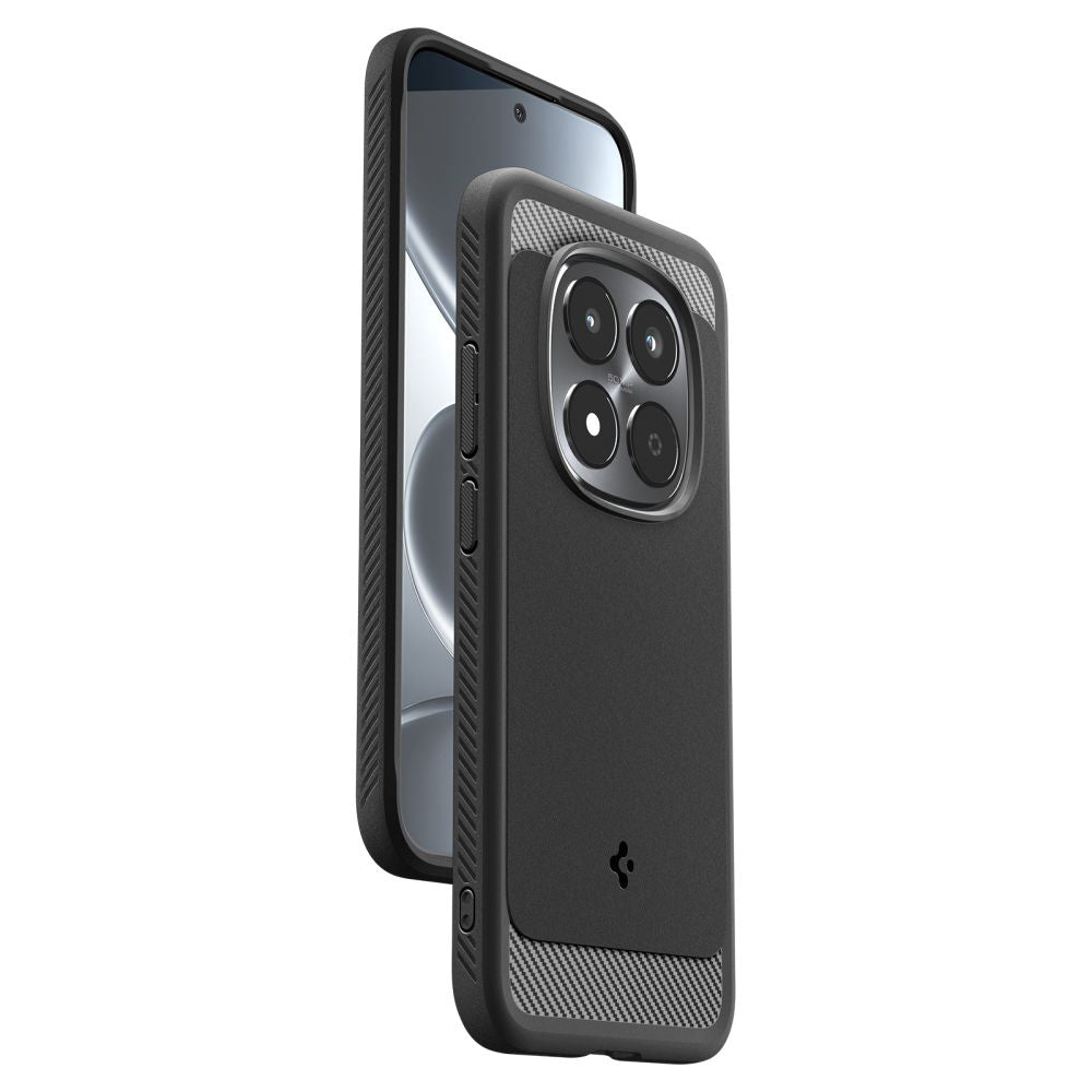 Husa pentru Xiaomi Redmi Note 15 Pro 5G, Spigen, Rugged Armor, Neagra Mata ACS10460