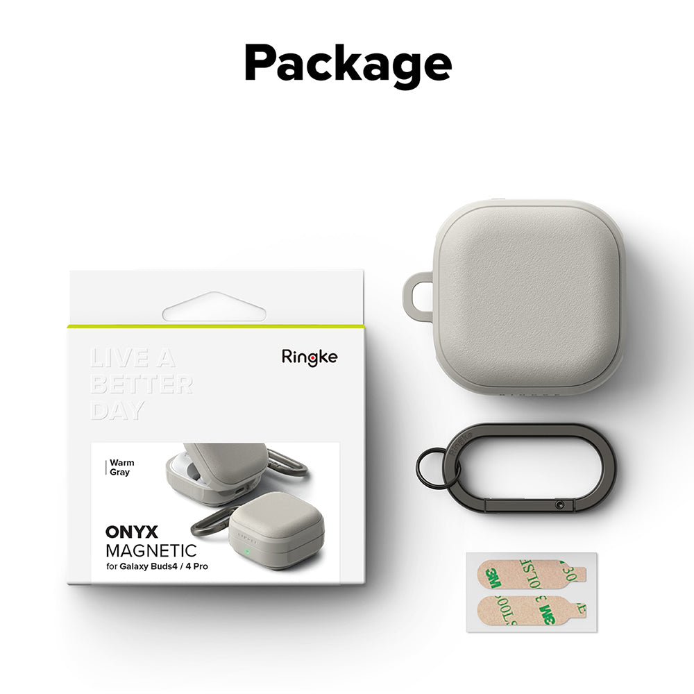 Husa Ringke Onyx Magnetic pentru Samsung Galaxy Buds4 / Buds4 Pro, Gri