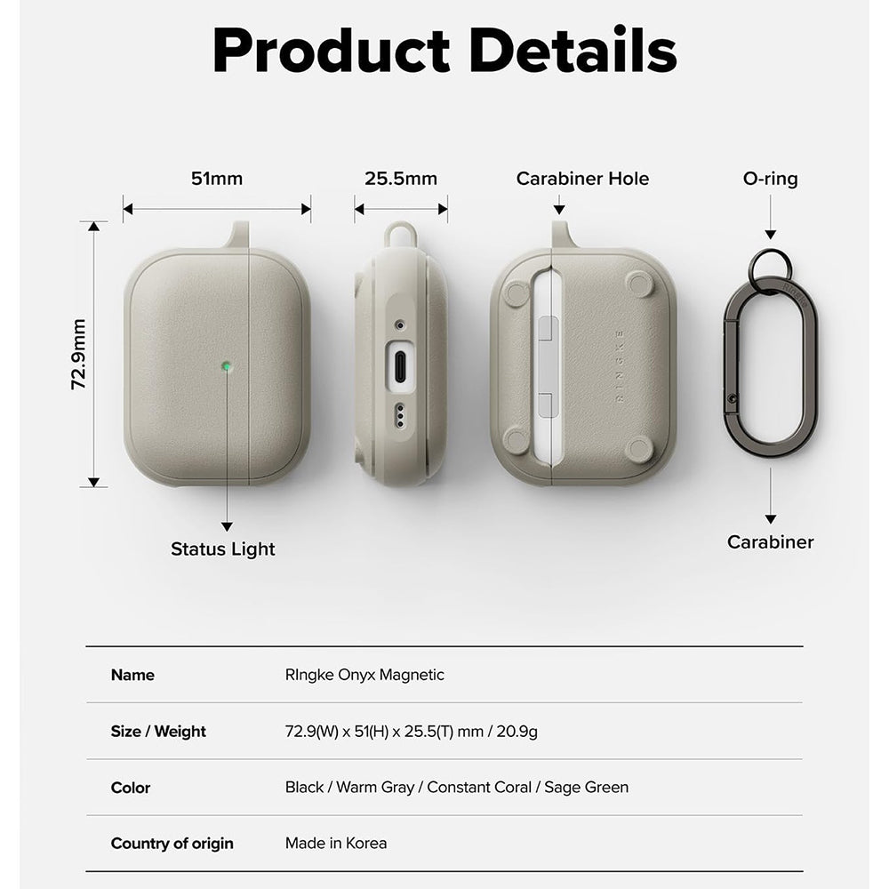 Husa Ringke Onyx pentru Apple AirPods 3, Gri
