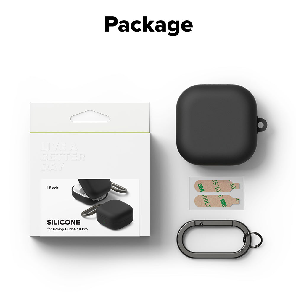 Husa Ringke pentru Samsung Galaxy Buds4 / Buds4 Pro, Neagra