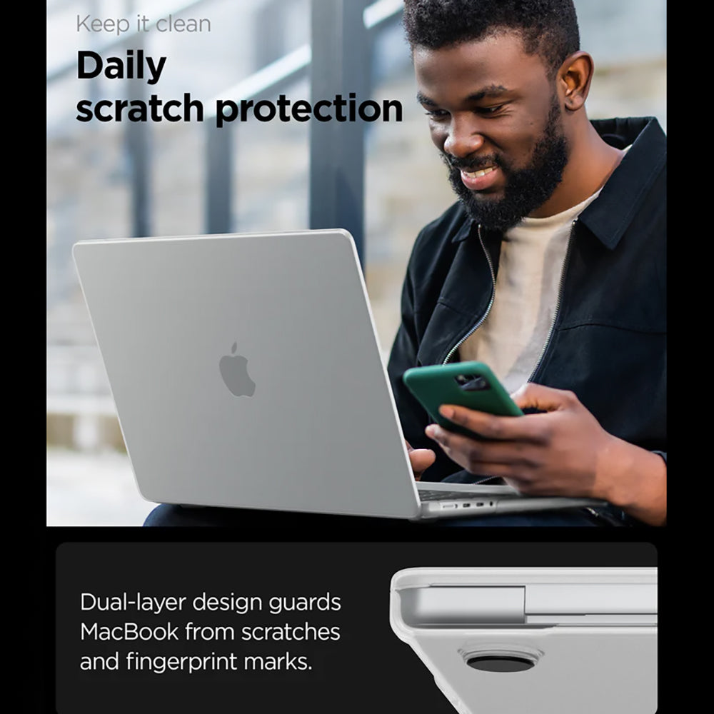 Husa Spigen Airskin pentru Apple MacBook Pro 16inch (2026) / (2024) / (2023) / (2021), Transparenta Satinata ACS11526