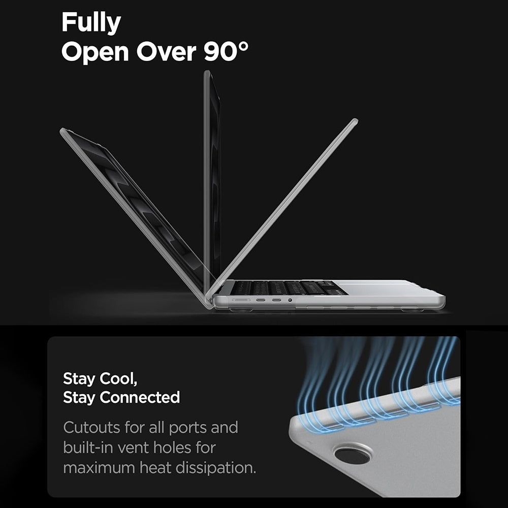 Husa Spigen Airskin pentru Apple MacBook Pro 16inch (2026) / (2024) / (2023) / (2021), Transparenta Satinata ACS11526