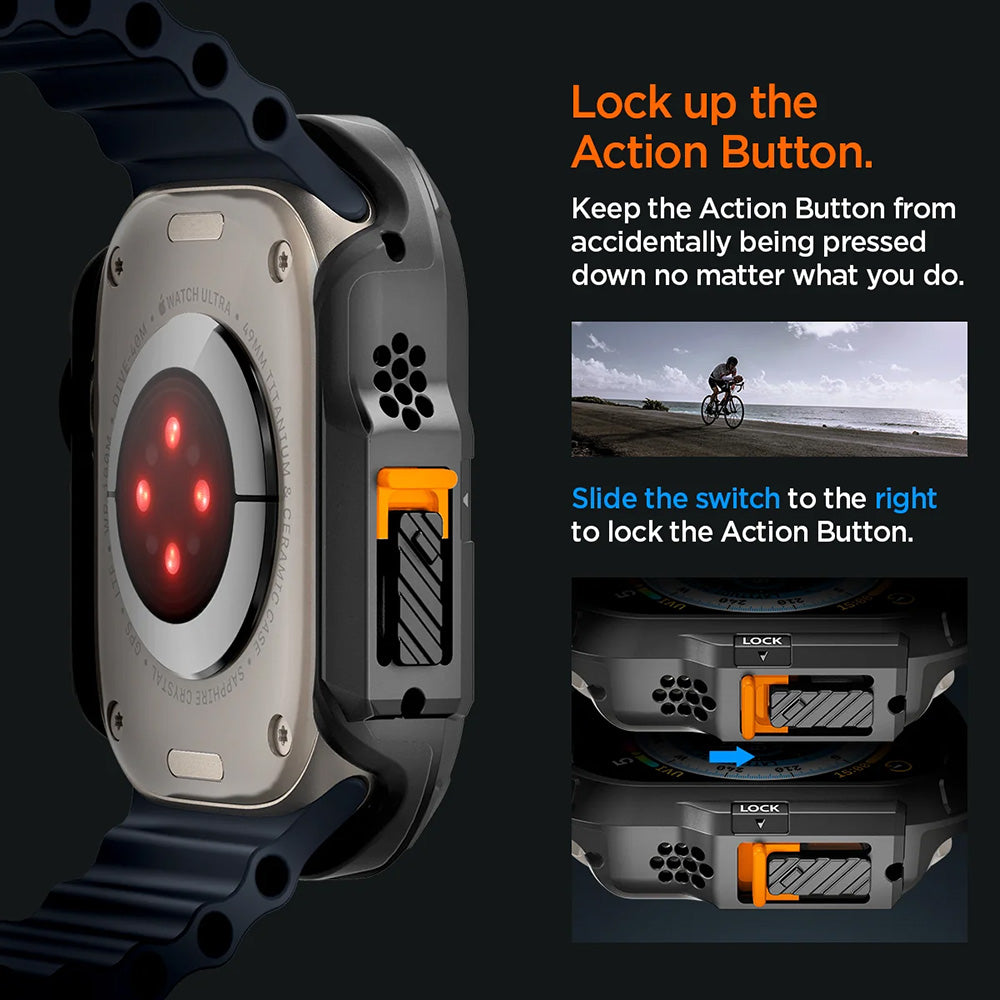 Husa Spigen Lock Fit pentru Apple Watch Ultra Series, Neagra Mata ACS06208