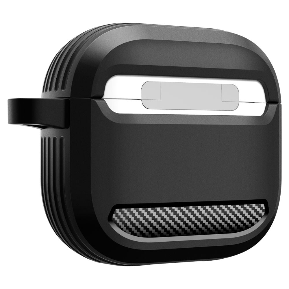 Husa Spigen Rugged Armor pentru Apple AirPods 4, Neagra Mata