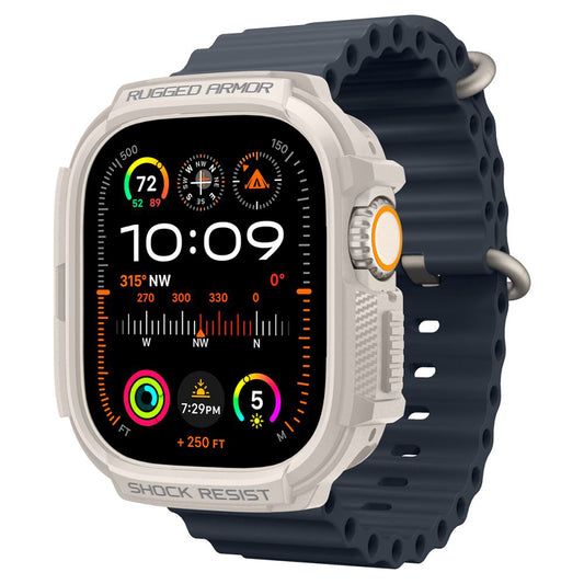 Husa Spigen Rugged Armor pentru Apple Watch Ultra Series, Bej ACS07381