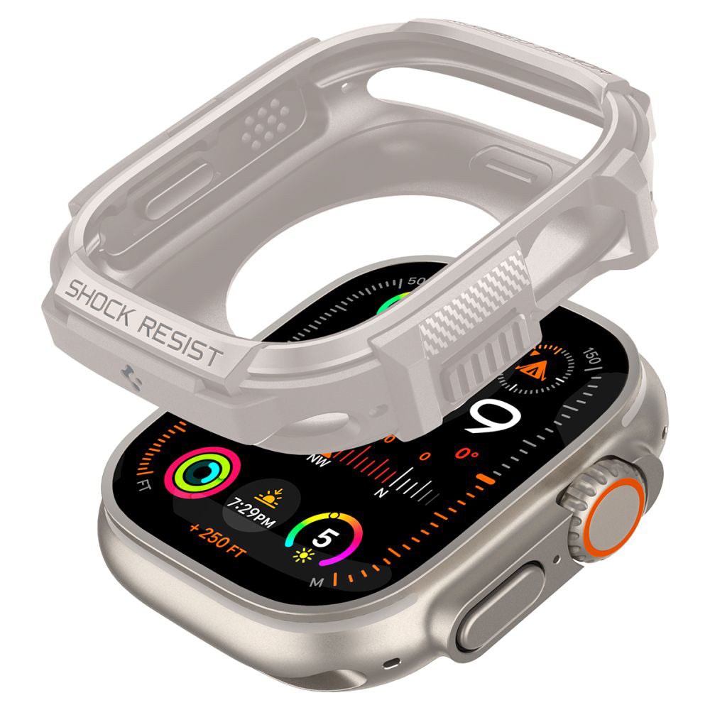 Husa Spigen Rugged Armor pentru Apple Watch Ultra Series, Bej ACS07381