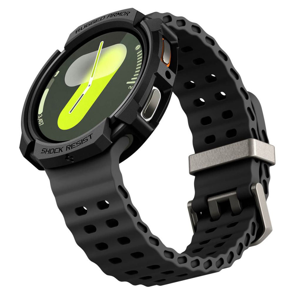 Husa Spigen Rugged Armor pentru Samsung Galaxy Watch8 44mm, Neagra Mata ACS10006