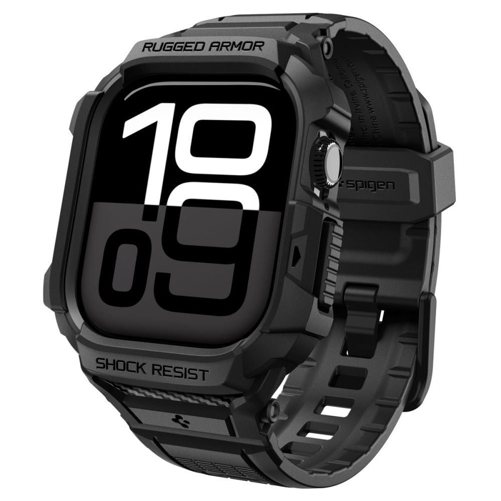 Husa Spigen Rugged Armor Pro V2 pentru Apple Watch Series 10 / 11 42mm, Neagra Mata ACS10494