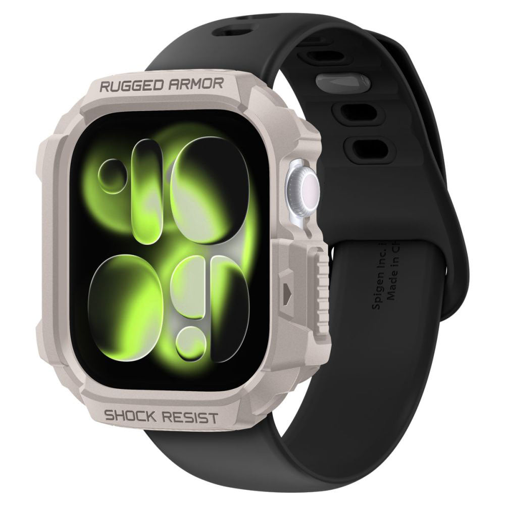 Husa Spigen Rugged Armor V2 pentru Apple Watch Series 10 / 11 42mm, Bej ACS10493