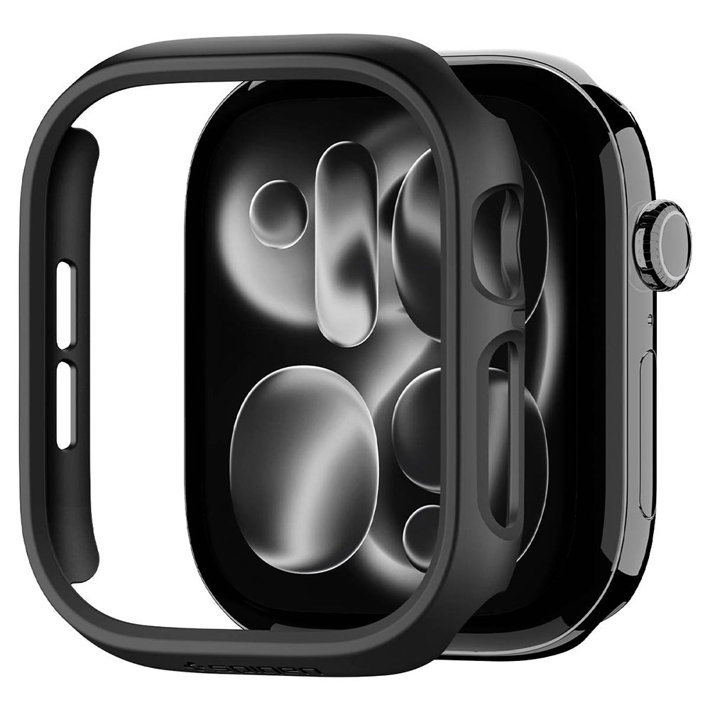 Husa Spigen Thin Fit pentru Apple Watch 12 42mm, Neagra ACS11880